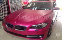 Matte metaalachtige roze vinylwagen wikkelfilm voor auto -voertuigstyling met luchtafgifte mat chroom roze auto sticker 152x20m rol 5x67F1302147