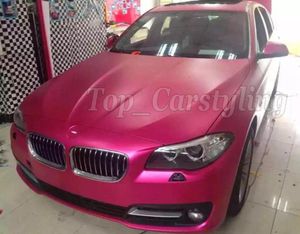 Film d'enveloppe de voiture en vinyle rose métallisé mat pour le style de véhicule de voiture avec dégagement d'air autocollant de voiture rose chrome mat 152x20 m rouleau 5x67f6397895