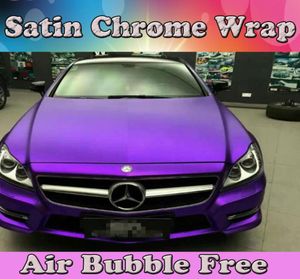 Enveloppement en vinyle violet métallique mat avec bulle d'air pour le film enveloppe de voiture Foil de style 15220 mroll 5ftx66ft1852161