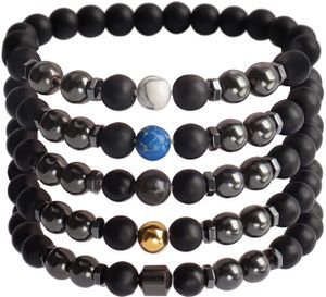 Mat Onyx Bracelet de Thérapie Magnétique Femmes Strand Anti Gonflement Yoga Cheville Cheville pour Guérir Chakra Perte de Poids Cercle Star Beach Lady Bijoux