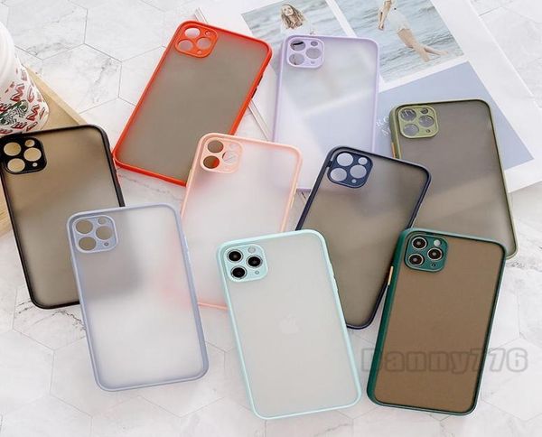 Estuches para teléfonos mate para iPhone 12 11 Pro MAX Estuche rígido transparente a prueba de golpes Estuche rígido transparente para IP xs xr Armor Cover con bolso de opp9142451