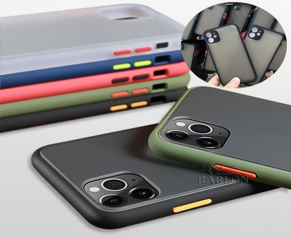 Cas de téléphone mat pour iPhone 12 Mini 11 Pro Max Clear Hard Shock Troping Transparent Case 7 8 6s Plus XR XS Armour Cover9762741
