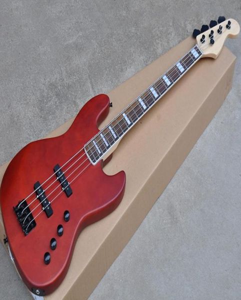 Basco de jazz eléctrico de 4 cuerdas Matte Red 4 con Difvaboard de madera de carrocería de caoba2224 de tretos se personalizará como solicitud92229885