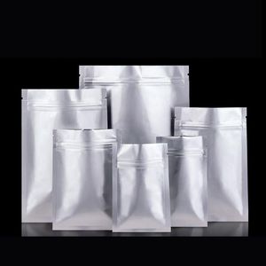 Bolsa resellable mate Papel de aluminio Paquete con cierre de cremallera Bolsa 200 unids / lote Bolsa de almacenamiento de alimentos Bocadillos de té Embalaje a largo plazo Bolsa de papel de Mylar Ohnmm