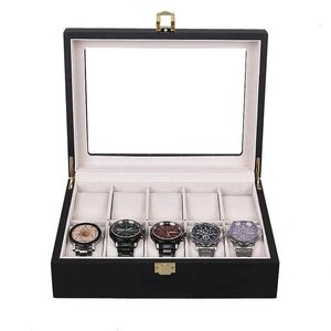 Matte spuitverf Horlogekastorganisator Houten horlogeopbergdoos Mechanisch horlogecollectie Mannelijke vrouwelijke sieradendisplay 240129