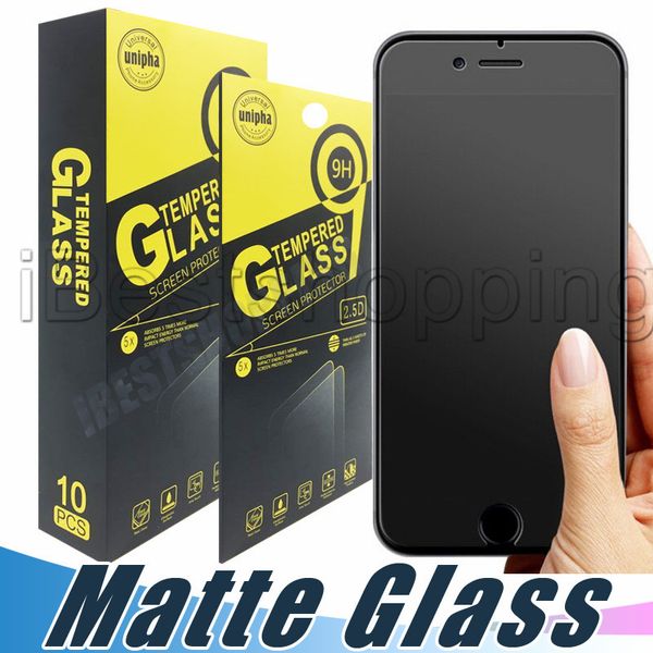 Protector de pantalla de vidrio de vidrio templado mate anti-huella digital Película anti-statter para iPhone 13 12 mini 11 pro x xr xs max 8 7 6s más