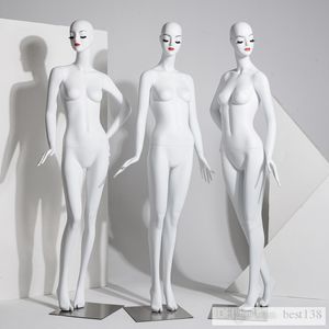 Maniquí blanco mate, modelo de ropa de mujer con pantalla de cuerpo completo para mujer con maniquí de simulación de maquillaje