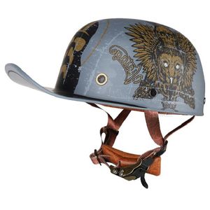 Matter Grey Vintage Retro Casco de motocicleta Moto Moto Riding Protection Gear Casque Scooter Biker Racing Medio cascos unisex