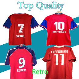 Camisetas de fútbol retro de Matthaus 94 95 96 97 98 99 01 02 Bayernee Munichir ELBER zickle EFFENBERG Pizarro SCHOLL 1997 1999 Camisetas de fútbol de Matthaus Klinsmann 1995 2001