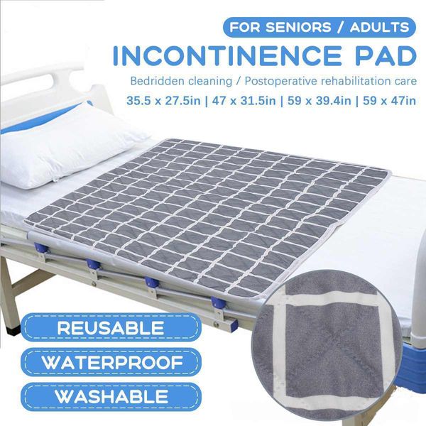 Almohadilla de colchón impermeable lavable incontinencia cama reutilizable cambiando hoja orina estera pañal protector cubierta niños adultos 221205