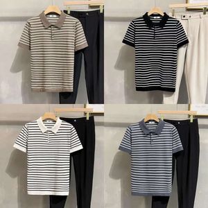 Volwassen lichtstijl gestreepte poloshirt heren zomer dunne revers t-shirt korte mouwen voor zakelijke en vrijetijdskledingtrend