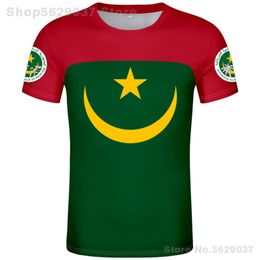 MAURITANIË t-shirt gratis aangepaste naam nummer mrt t-shirt natie vlag mr islamitisch arabisch land arabische print po tekst kleding 220609