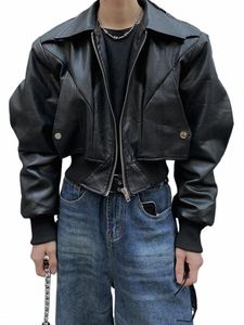Mauroicardi printemps automne Cool imperméable noir veste en cuir synthétique polyuréthane hommes épaulettes Lg manches fermeture éclair luxe vêtements de créateur A692 #