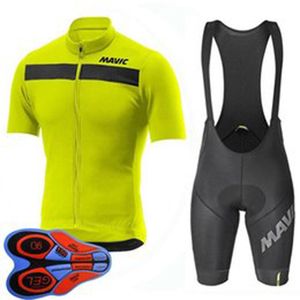 MAVIC Équipe Vélo Cyclisme Manches Courtes Jersey Cuissard Ensemble 2021 Été À Séchage Rapide Hommes VTT Vélo Uniforme Route Racing Kits En Plein Air Sportwear S21042924