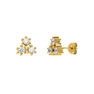 Mavis Hare Sparkling luxueuze roestvrijstalen driehoek CZ Crystal Ear Stud -oorbellen als vrouwen Fashion Lady Best Gift
