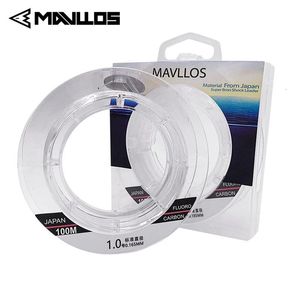 Mavllos 50m 100m 100% monofilament fluorocarbon visserijlijn leider koolstofvezel gootsteen onzichtbaar 240407