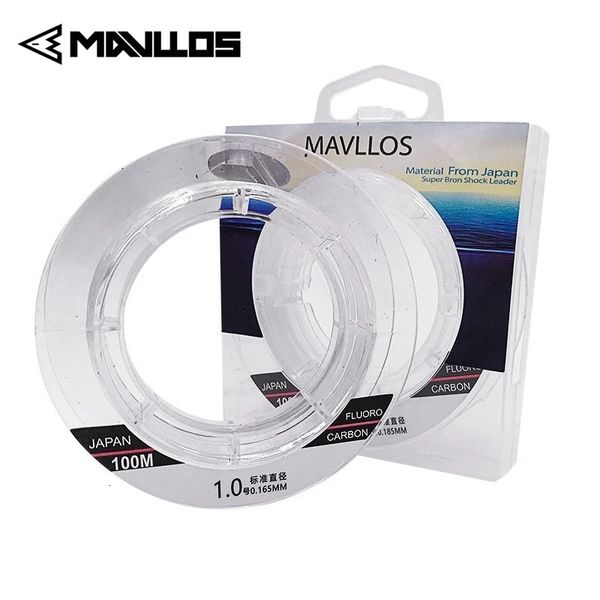 Línea de pesca de fluorocarbono de fregadero completo Mavllos 50 m 100 m 100% líneas de pesca de carpa monofilamento líder línea de fibra de carbono japonesa 240123