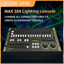 Lumière de scène avec contrôleur DMX Max 384, Console principale DMX pour XLR-3 Led, tête mobile, lumière DJ, éclairage d'effet de scène