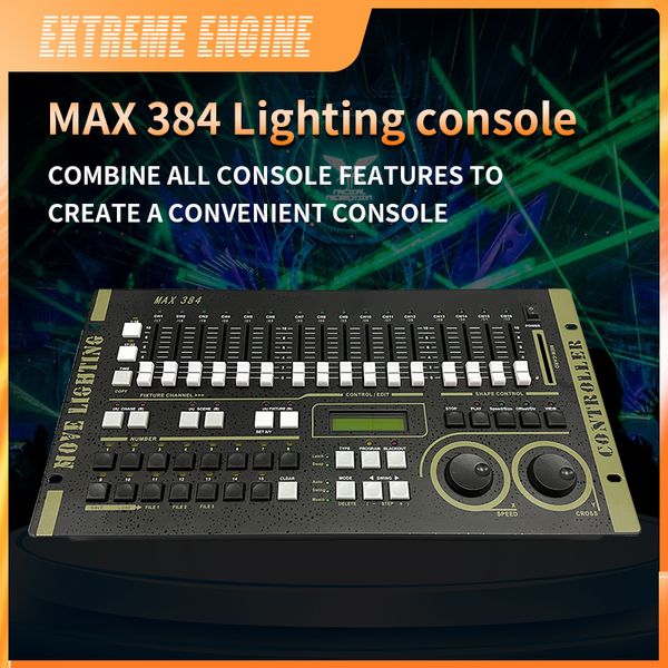 Controlador DMX Max 384, luz de escenario, consola maestra DMX para XLR-3, Par Led, cabezal móvil, luz de DJ, iluminación de efectos de escenario