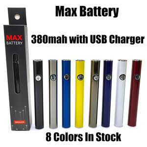 Max. batterij 380 mAh Verwarm variabele spanningsbatterijen Vape Pen Fo 510 draad met USB-oplader