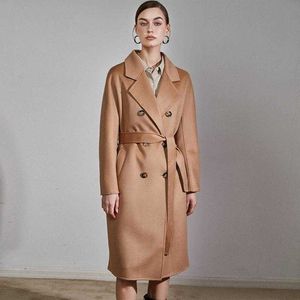 Max designer eau laine manteau femmes longs manteaux en cachemire revers veste thermique mode coupe-vent