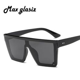 Max glasiz 2018 lunettes de soleil carrées femmes grandes lunettes de soleil carrées hommes cadre noir Vintage rétro lunettes de soleil femme mâle UV400293G