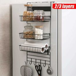 Max Réfrigérateur Rack Étagère latérale Porte-mur latéral Multifonctionnel Cuisine Organisateur Ménage Multi-couche Réfrigérateur Supports de stockage 210705