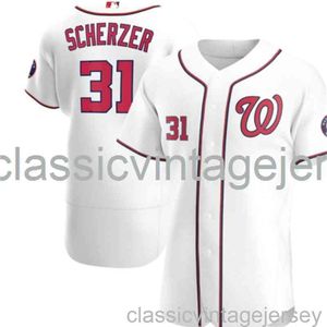 Max Scherzer #31 Jersey de béisbol blanco XS-6XL Jersey de béisbol cosido para hombres, mujeres y jóvenes