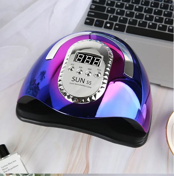 Lámpara de clavos LED max UV para la máquina de secado de esmalte de gel de manicura con un toque LCD grande 66Leds Smart Nail Seler S5 240416