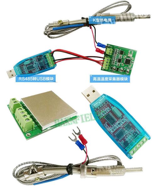 MAX6675 capteur de température de type K collecteur de thermocouple module RS485 vers USB communication Modbus