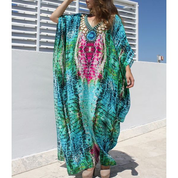 Maxi Boho Dress Plus size Beach Cover up Pareos de Playa Mujer Robe Plage Bikini coverup Beachwear Sarong