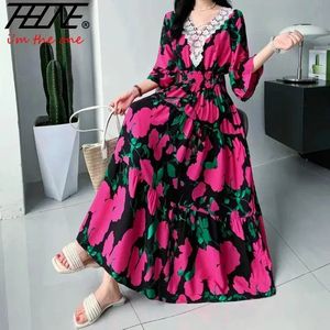 Maxi Long Lace Robe Womens Summer Indien Viens Vestidos Para Mujer Robe Bohemian Cotton Beach Korean Casual Style 240430