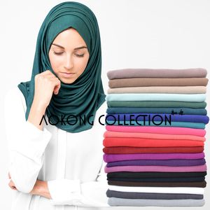 maxi écharpe jersey hijab 85*180 cm femmes modal jersey écharpe musulman longue tête enveloppe solide hijab étole bandeaux haute qualité S522