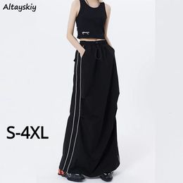 Maxi Rok Harajuku Y2k Zomer Rechte Chic Allmatch Lage Taille Kleding Amerikaanse Street Style Retro Tiener Falda Esthetische 240228