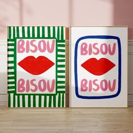 MAXIMALIST ECLECTIC PINK French Quotes Bisou Bonjour