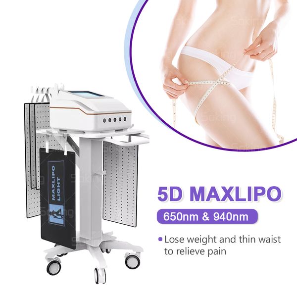 Maxlipo Light 650 nm 940 nm Lipo Laser Máquina de adelgazamiento Terapia física Equipo de lipolaser Dispositivo de desintoxicación de drenaje linfático con tecnología infrarroja Para la venta