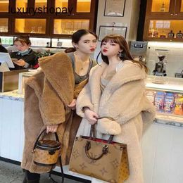 Maxmaras Coat Teddy Bear Womens Cashmere Coats Wool Winter M Fur Silhouette Nouveau chameau enleme