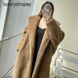 Maxmaras Coat Teddy Bear Womens Cashmere Coats Wool Hiver 2024 Nouveau automne m familial Grain Fur Mid Longueur T