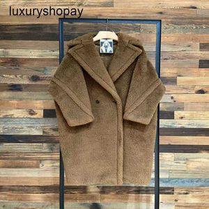 MaxMaras Coat Teddy Bear Dames Cashmere Coats Wol Winter 2024 Nieuwe Star Style Caramel Fur Deeltjes Kamel Fleece Medium Lo Fe34