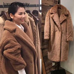 Maxmaras manteau en peluche ours femmes couches en cachemire laine hivern