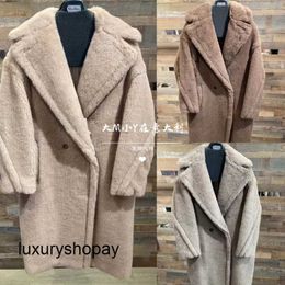 Maxmaras Teddy Bear Coat Femmes Manteaux En Cachemire Maxmaras 23 Automne-Hiver Nuevo Camel Fleece Flip Collar