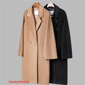 Maxmaras Femmes Cachemire Manteau Camel Couleur Baiocco Automnehiver Bas Double Boutonnage Court pour Femmes Cli Maxmara Cas Rjpq