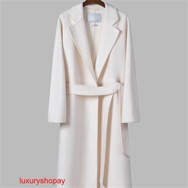 Maxmaras femmes cachemire manteau Rapallo haut de gamme lait blanc mouton Double polaire laine coupe ajustée automne hiver Cli Maxmara Cas Rjag