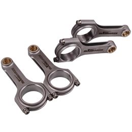 Maxpeedingrods Nouveaux tiges de connexion à faisceau H 4PCS + boulons APR2000 définis pour Ford Pinto Cosworth YB 5.1 129.54 mm 800 + BHP