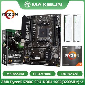 MAXSUN AMD B550M avec Ryzen 7 5700G CPU RAM DDR4 32GB (16GB * 2) 3200MHz M.2 NVME AMD ensemble de carte mère pour ordinateur de jeu Combo