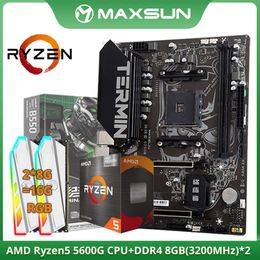MAXSUN AMD carte mère Combo AMD B550M avec processeur AMD Ryzen 5 5600G DDR4 RGB 16 go (8 go * 2) 3200MHz RAM M.2 NVME Kit de carte mère