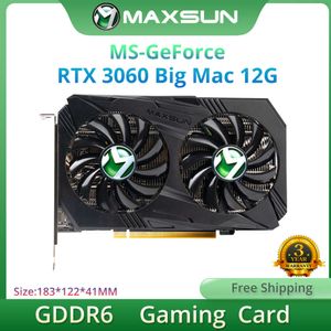 Tarjeta gráfica MAXSUN GeForce RTX 3060 Big Mac 12G, memoria GDDR6 DPx3 para ordenador de escritorio, tarjeta NVIDIA GPU Gaming de 192 bits