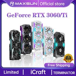 MAXSUN toutes nouvelles cartes graphiques RTX 3060Ti iCraft Terminator 8G GDDR6 GPU ordinateur PC 256bit RTX 3060 12G carte vidéo de jeu