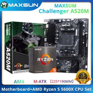 MAXSUN Volledige NIEUWE Moederbord A520M met AMD Ryzen5 5600X CPU gecombineerd Dual channel DDR4 M.2 Voor Desktop Gaming Computer Combo