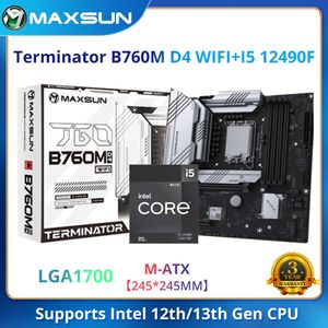 Kit de carte mère de jeu MAXSUN Terminator B760M D4 carte mère WIFI avec CPU intel i5 12490F LGA1700 SATA3.0 PCIe4.0 pour ordinateur de bureau